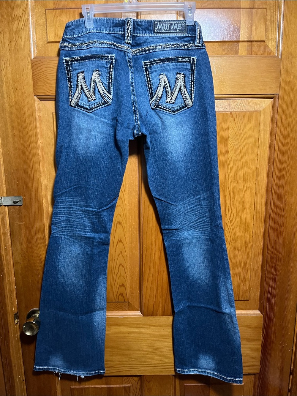Miss Me Dark Blue Bootcut Jeans with Embroidered Back Pockets